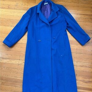 Royal blue wool coat with purple lining #winterwear #outerwear